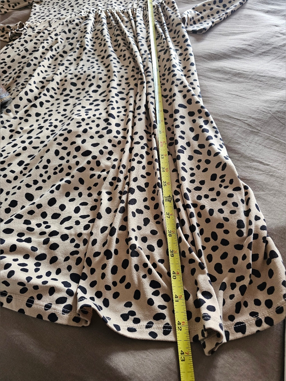 Cheetah Print Long Midi Dress - Made in USA - Small Soft Reb. In J 220 - Picture 2 of 7
